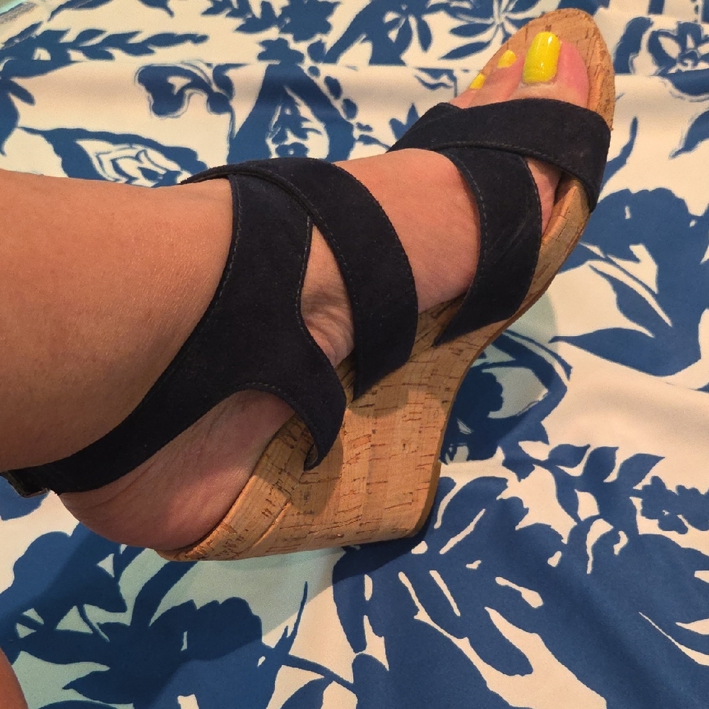 Women's Blue Wedge Sandals